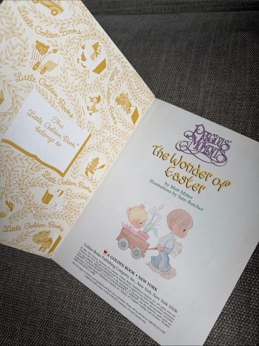 Precious Moments A Little Golden Book The Wonder Of Easter Vintage 2000 - Picture 4 of 6